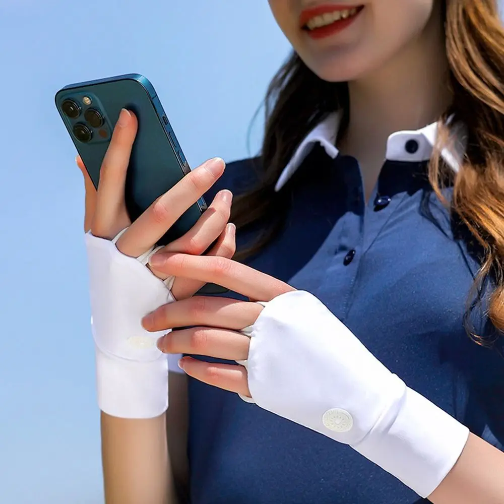 Guantes de golf de medio dedo con protección UV transpirables - imagen 4