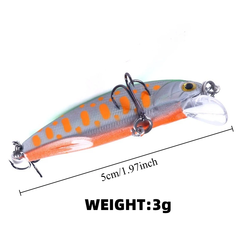 Señuelos duros Micro Minnow hundimiento lento luminosos para trucha - imagen 4