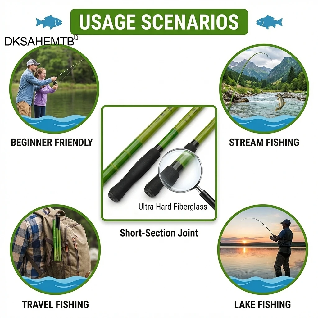 Cañas fibra vidrio ultra resistentes para pesca en arroyos - imagen 4