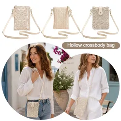 Bolso bandolera tejido estampado para mujer, multicolor y ligero