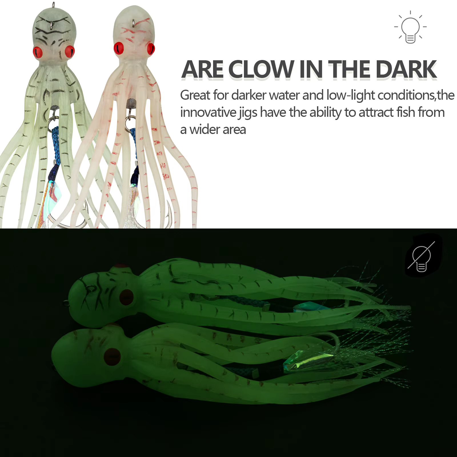 Cebo calamar luminoso con anzuelo – Jigging agua salada - imagen 5