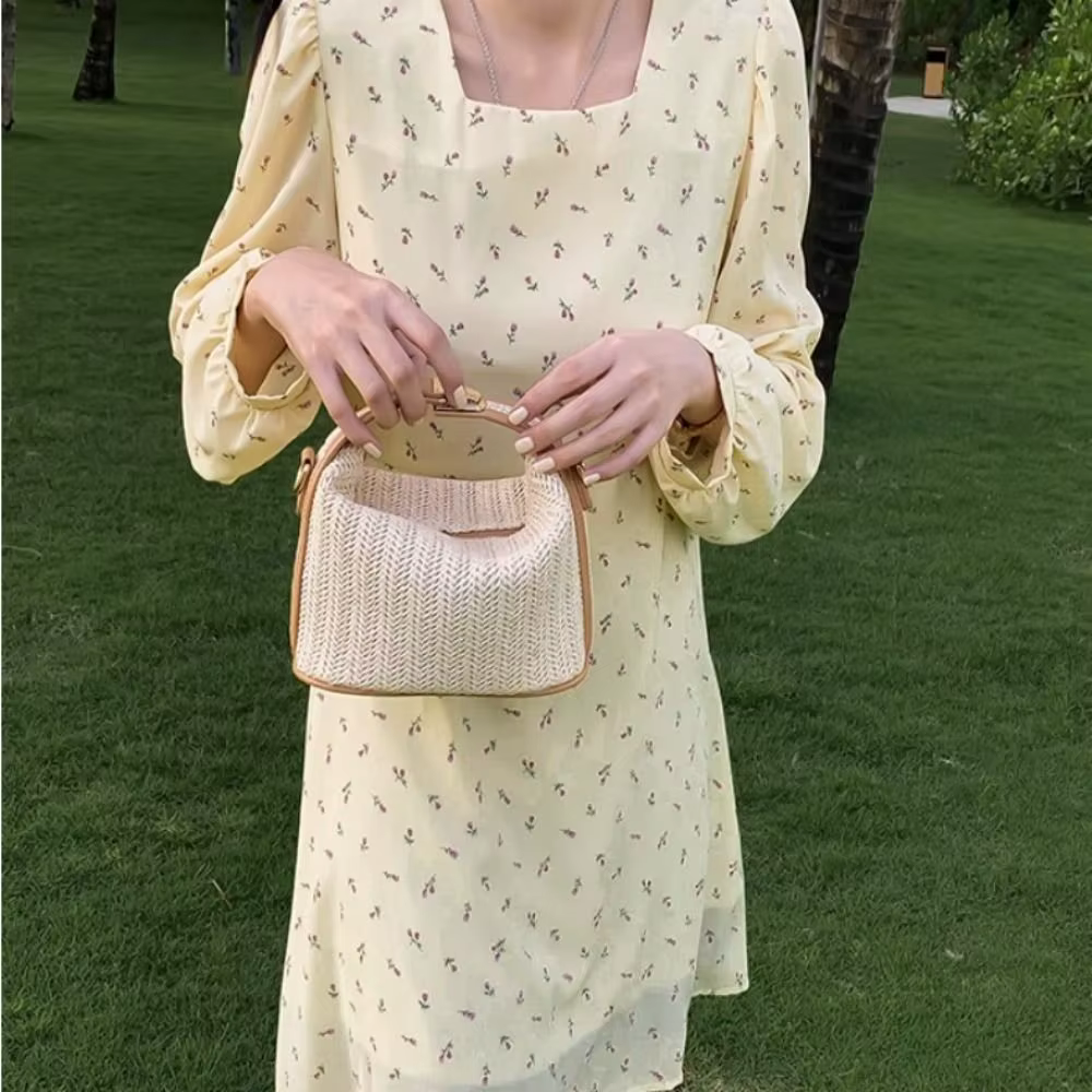 Bolso Bandolera de Paja Tejida Bohemio con Correa de Hombro - imagen 3