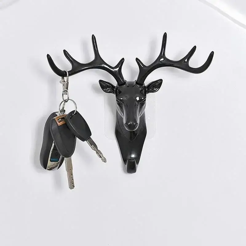 Colgador cabeza de ciervo vintage, perchero de pared decorativo - imagen 4