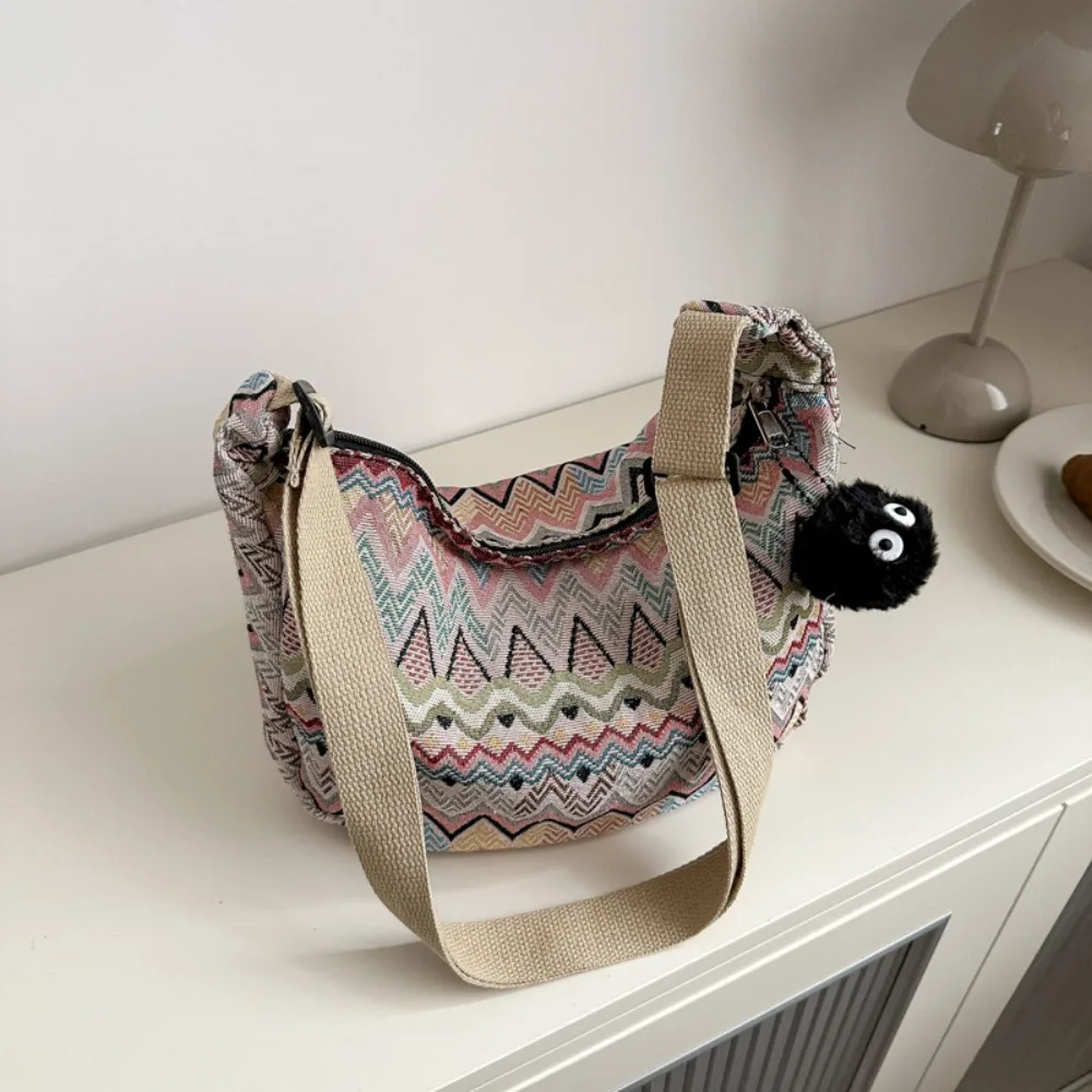 Bolsa de pesca de lona gran capacidad con bandolera retro moderna