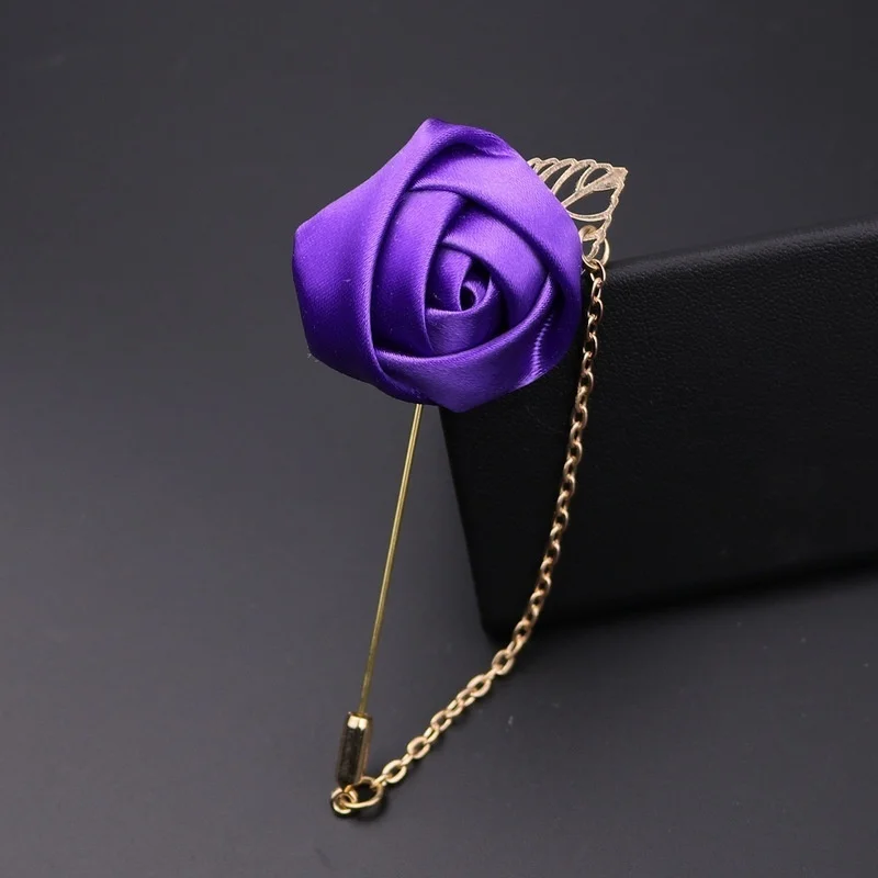 Broche de flores rosas con lazo – Accesorio para traje unisex - imagen 4