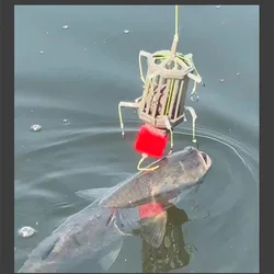 Equipo pesca fondo carpa con jaula de cebo y anzuelos