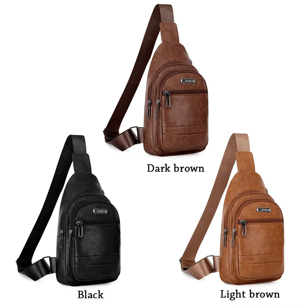 Bolso Bandolera Cuero para Pesca – Multiusos con Cremallera - imagen 3