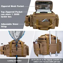 Bolsa de pesca ligera Goture con fondo duro impermeable y Oxford 600D