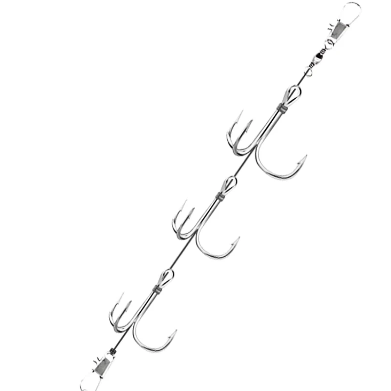 Anzuelos Jig Head triples de acero alto carbono con púas – mariposa - imagen 5