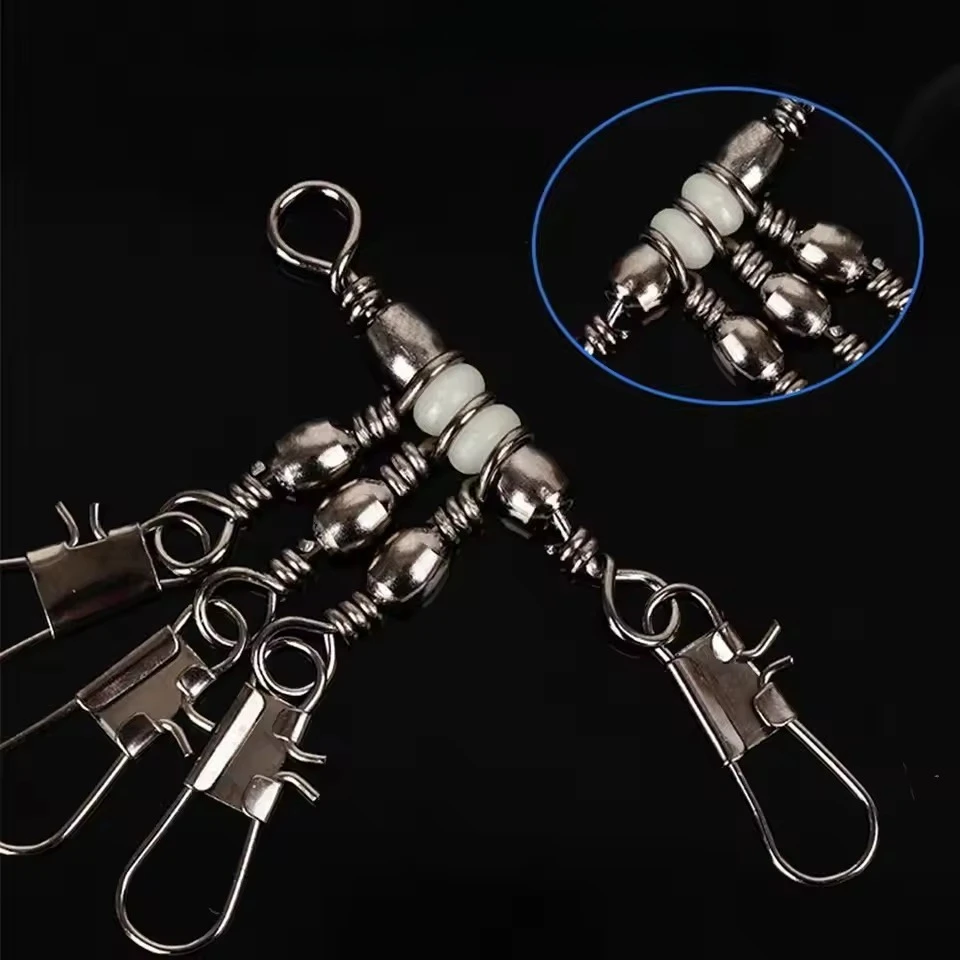 Esmerillones cruzados con cuentas luminosas para pesca de calamar - imagen 4