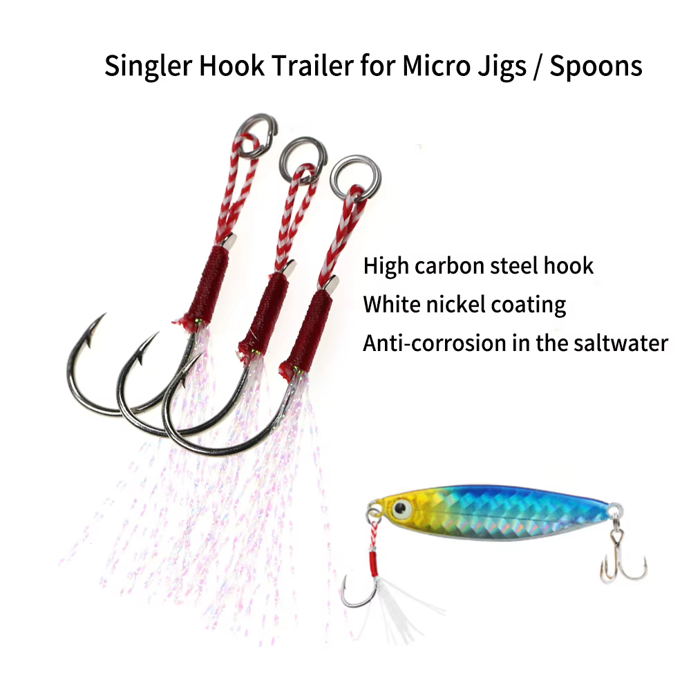 Elllv Anzuelo Jigging Lento con Cabeza Fundida y Plumas para Lubina