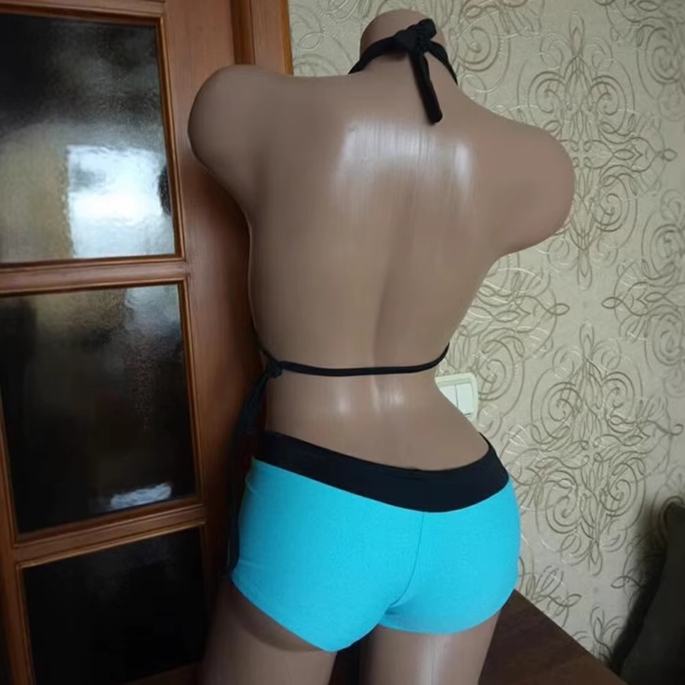 Bikini vintage floral Halter ajustable cintura baja para mujer - imagen 3