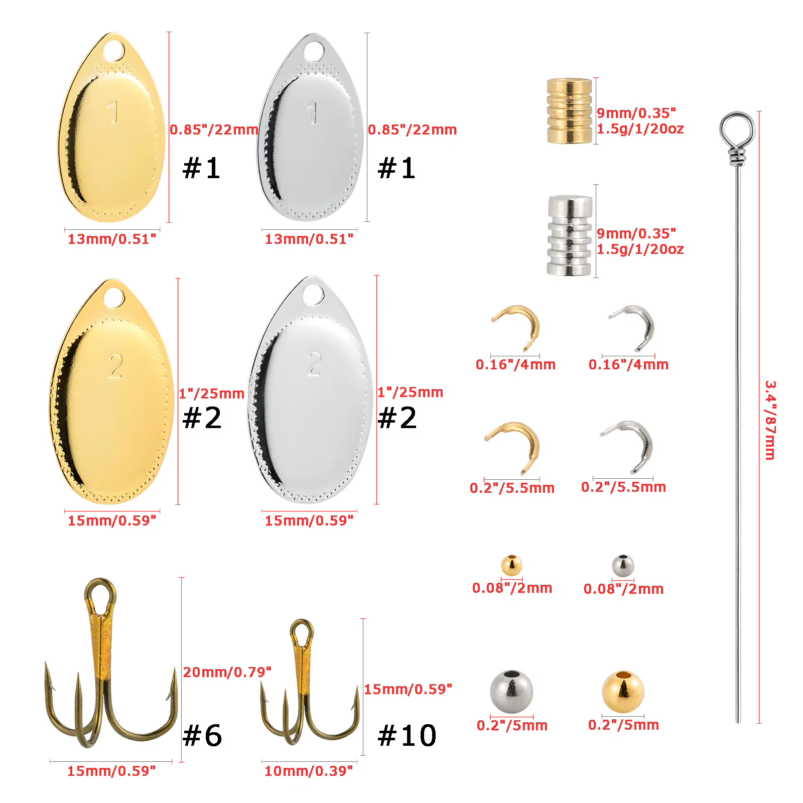 Kit fabricación señuelos pesca – Spinnerbait, spoon y cuchillas - imagen 2