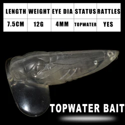 Dr.Holife Señuelo de superficie cicada biónica con sonajero