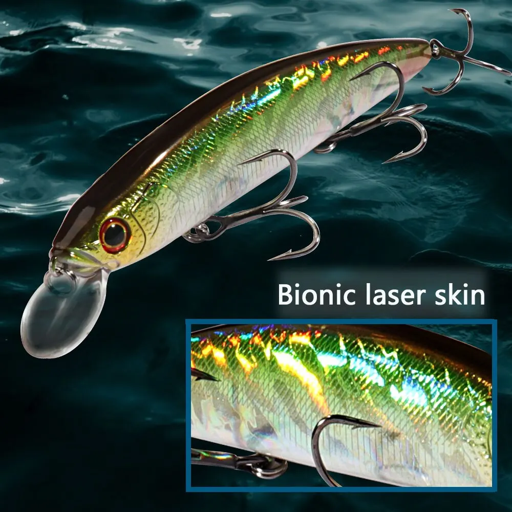 Hardbait 3X Minnow flotante 14cm 24g – Ganchos reforzados - imagen 4