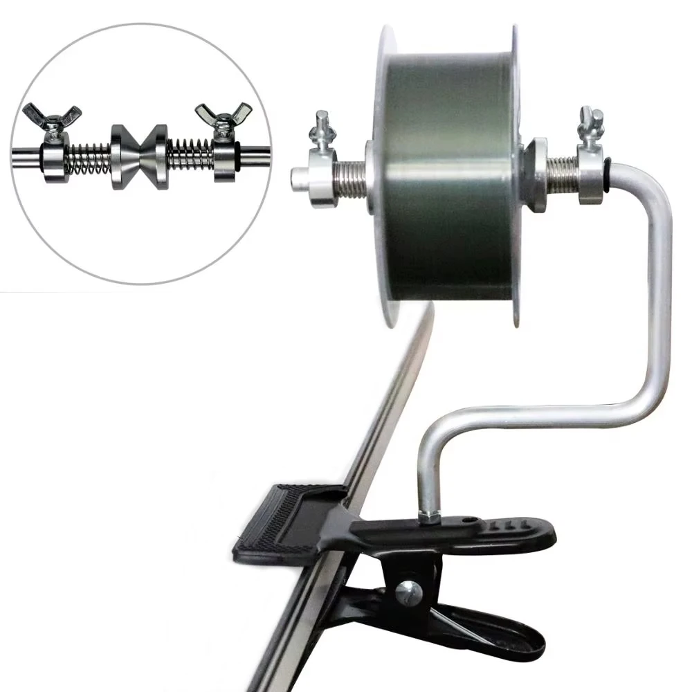 Bobinadora de pesca aluminio y acero con clip carrete - imagen 5