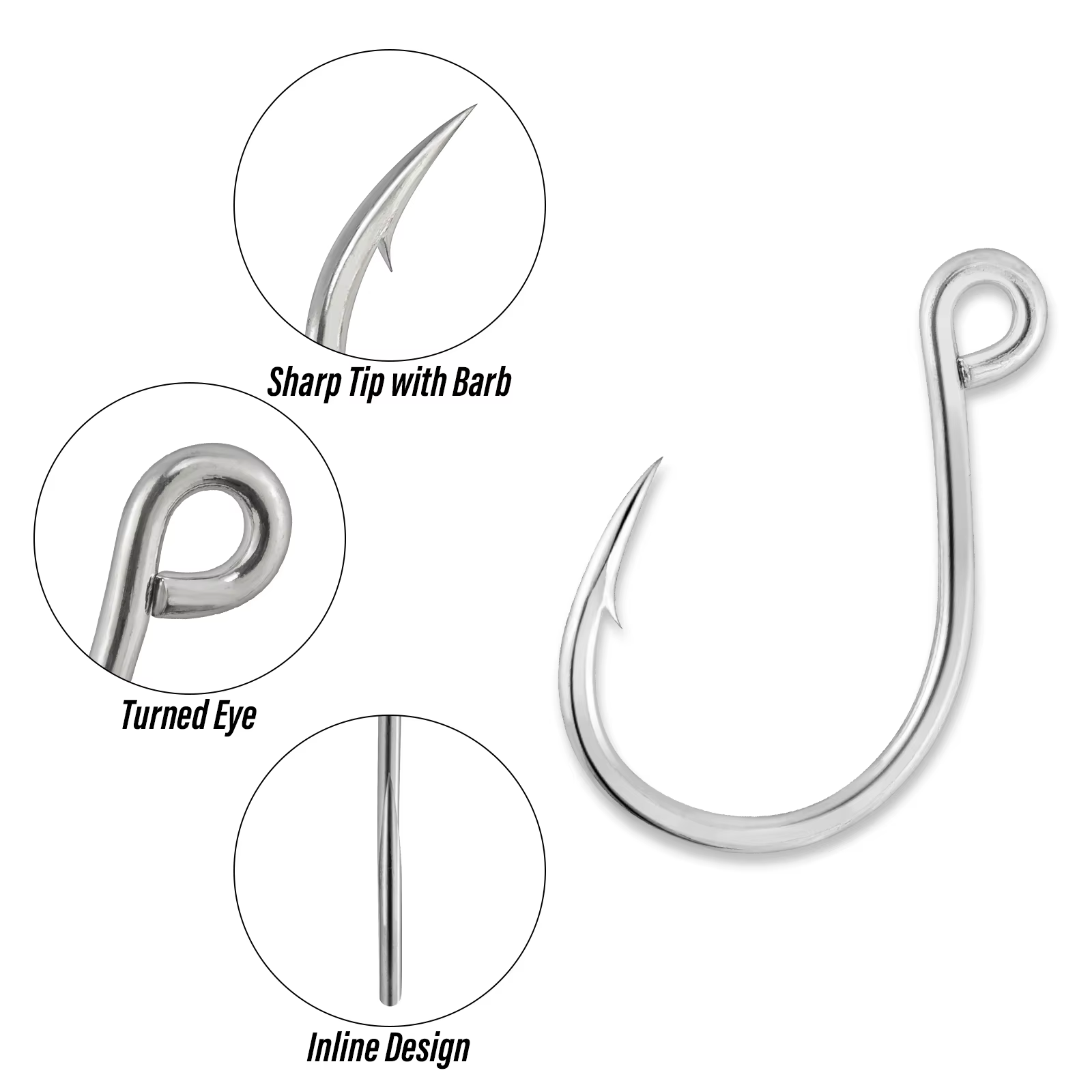Anzuelos Spinnbait y Popper de repuesto – Ojo grande para señuelo - imagen 3
