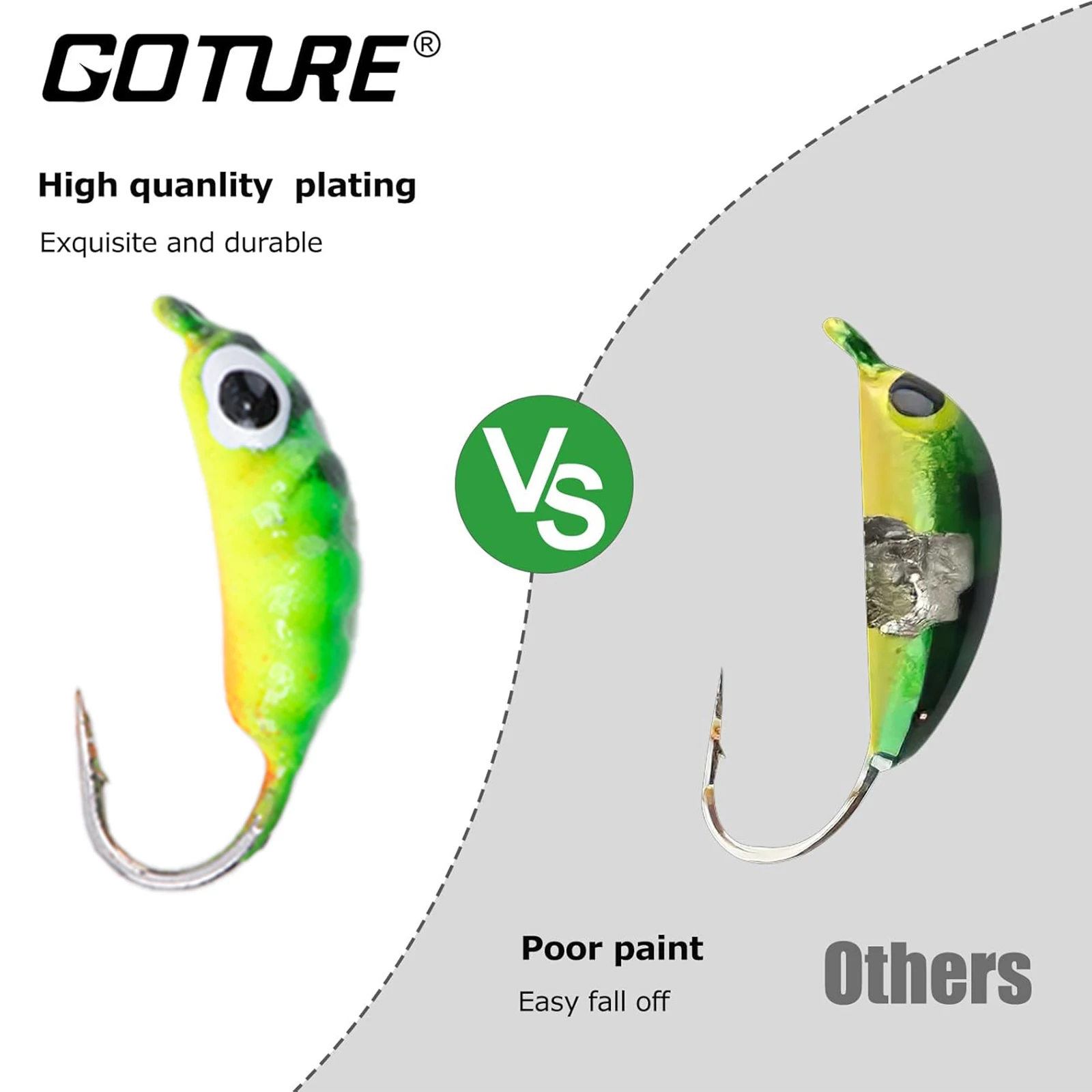 Goture Señuelos de Tungsteno para Pesca en Hielo – Crappie y Walleye - imagen 2
