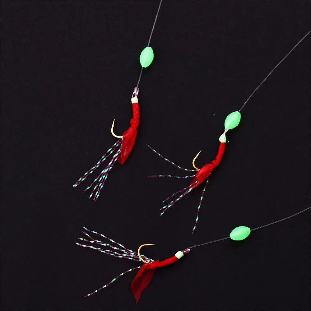 Aparejos Sabiki con plumas y señuelo de falda para pesca en cadena - imagen 4