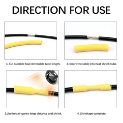 Tubo termorretráctil de doble pared con adhesivo para cables