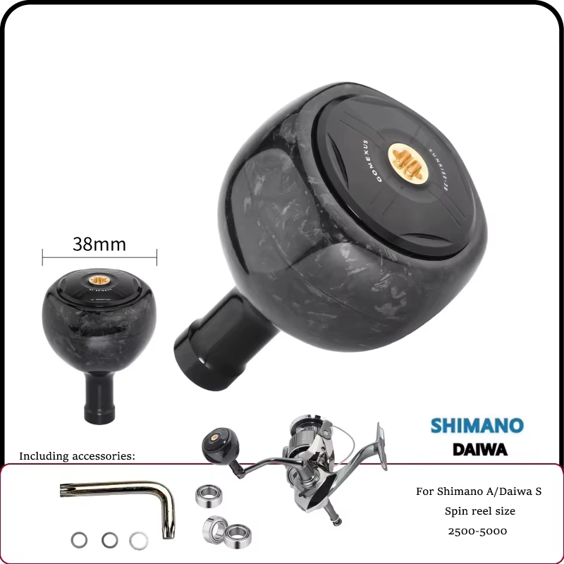 Perilla de Carrete Gomexus en Carbono 38mm para Shimano