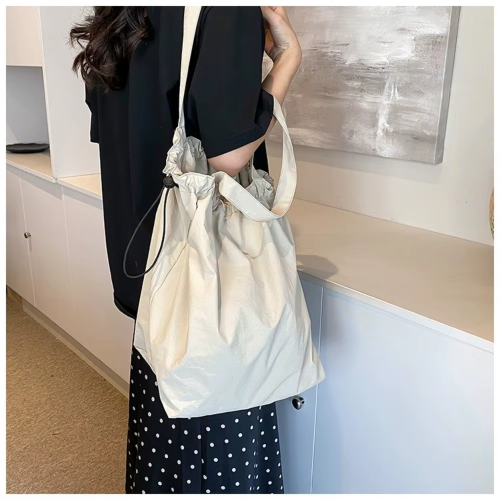 Bolso Cubo de Lona para Mujer – Bandolera Gran Capacidad con Cordón - imagen 2