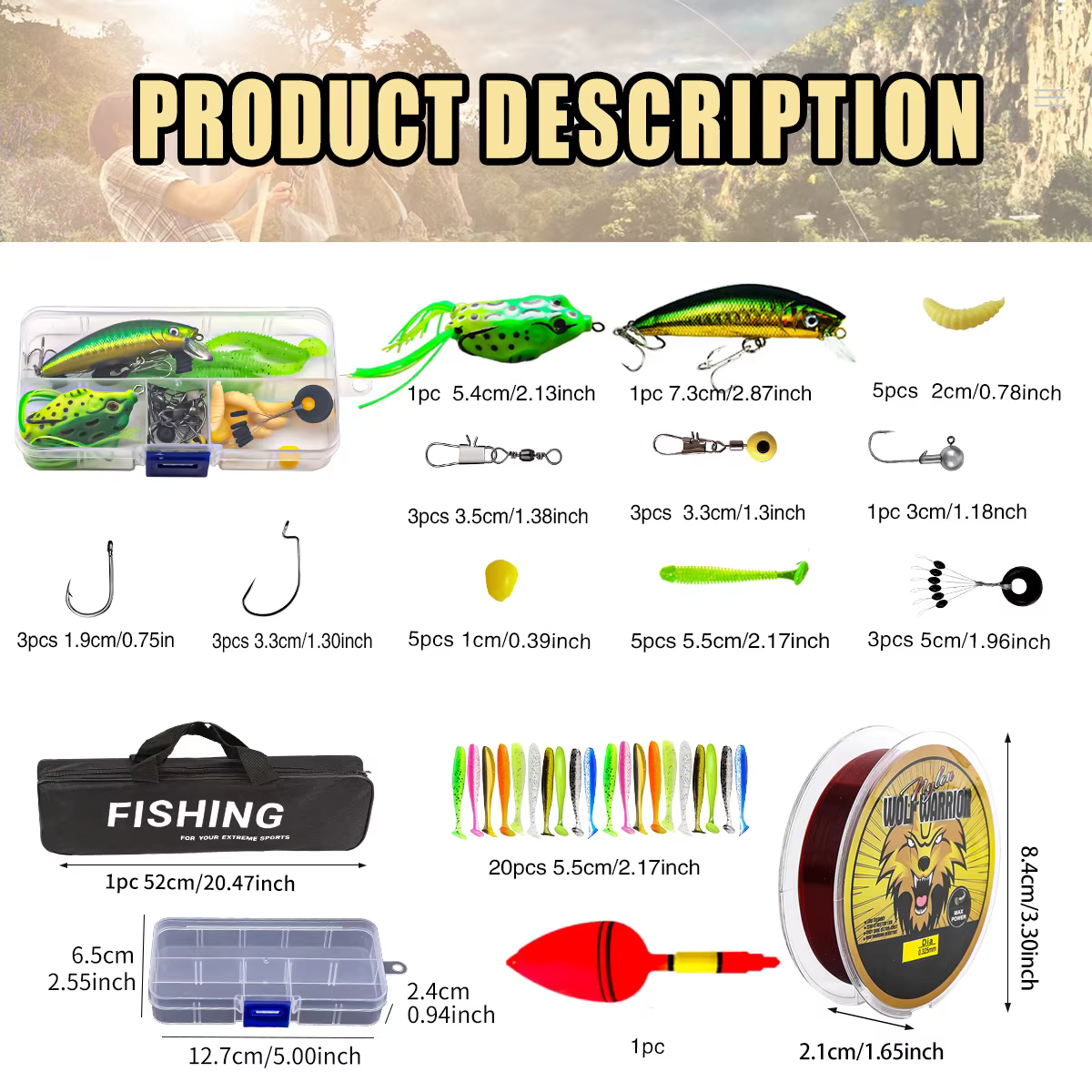 Kit de Pesca Completo: Caña, Carrete, Bolsa y Alicates - imagen 5
