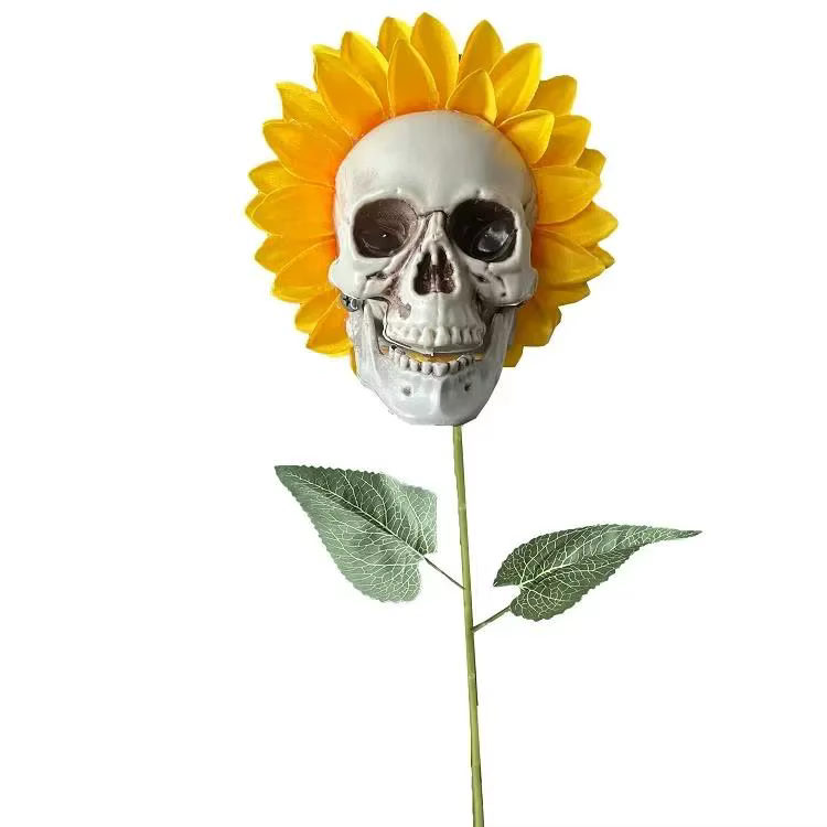 Adorno floral de Halloween con diseño de calavera