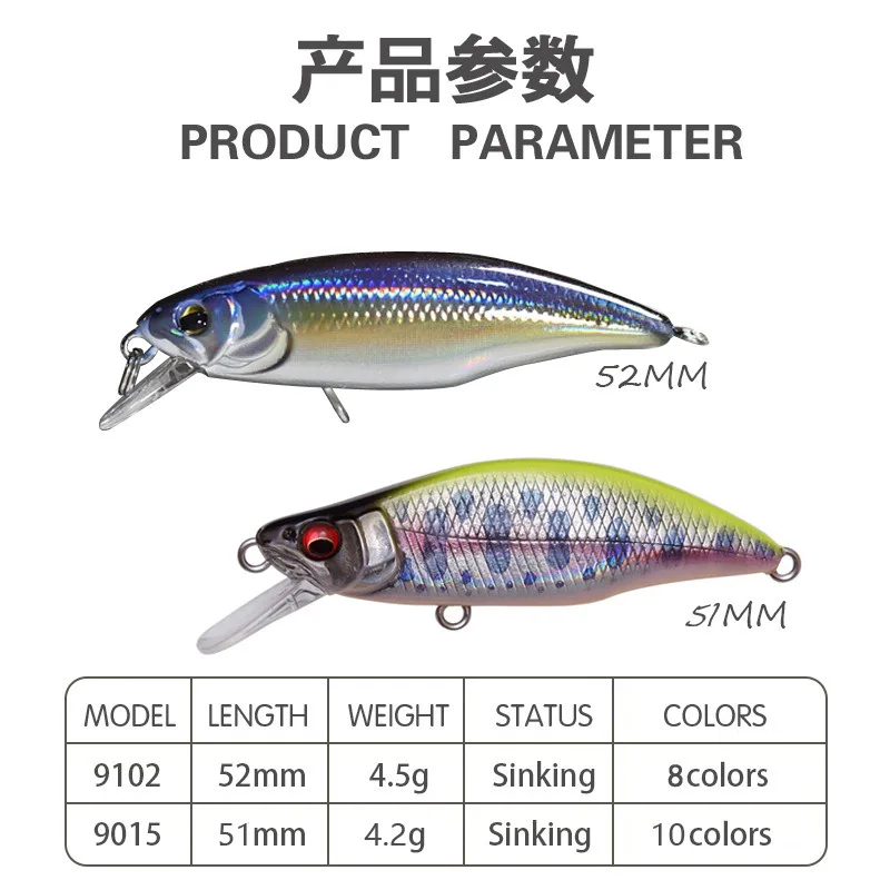 Mini minnow lure con ojos 3D realistas