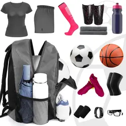 Mochila de fútbol gran capacidad con compartimento para zapatos