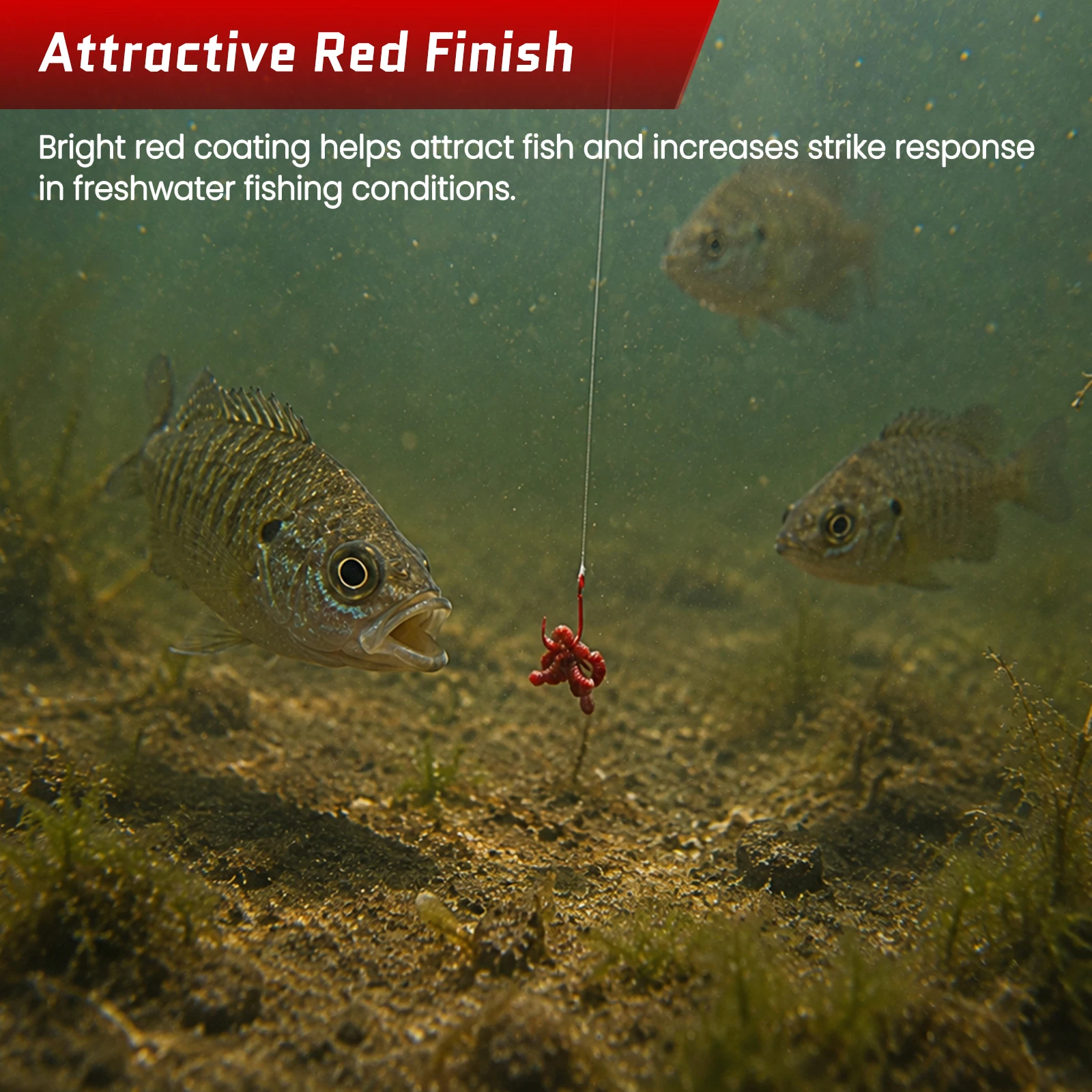 Anzuelos ultraligeros de alambre fino rojo para carpa crucian - imagen 3