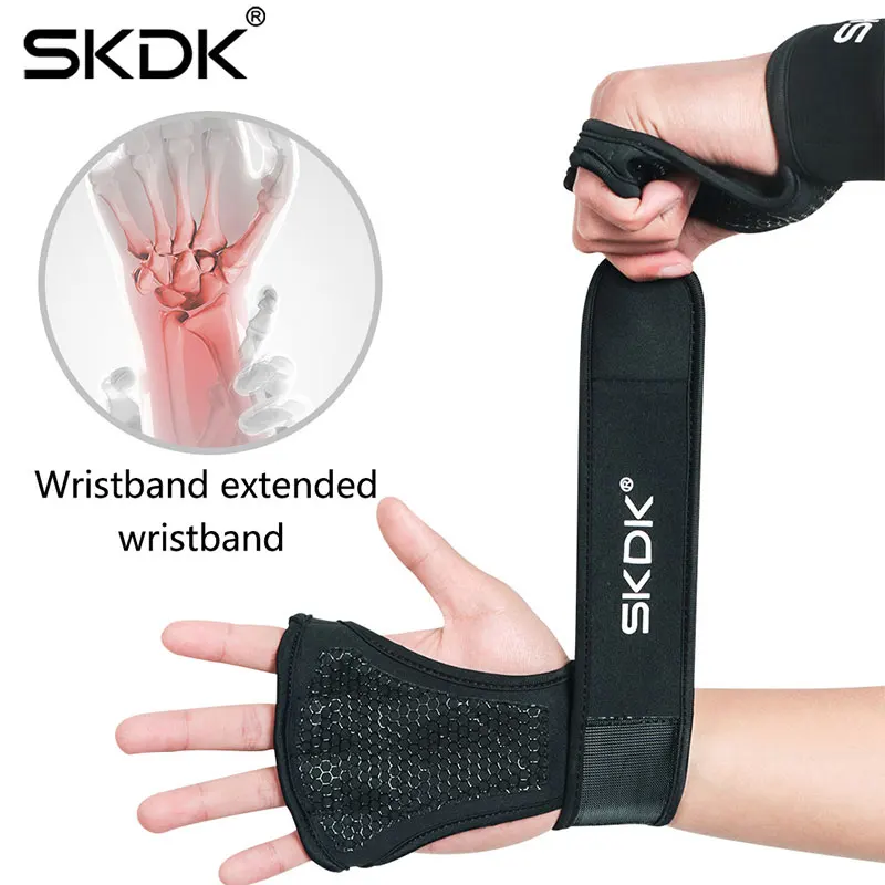 Protector palma antideslizante para fitness – guantes agarre muñequeras - imagen 5
