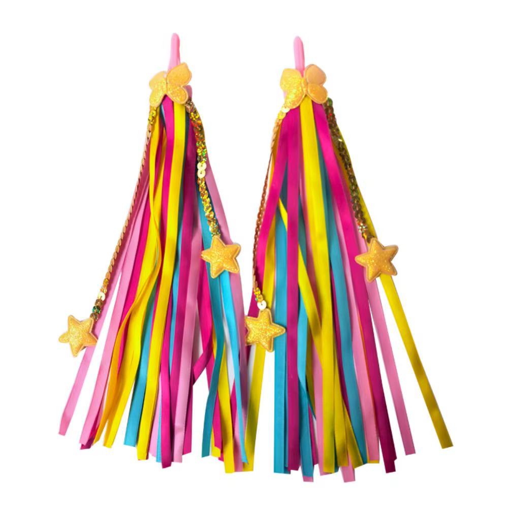 Cintas Brillantes Decorativas para Manillar de Bicicleta – Borlas Coloridas - imagen 2