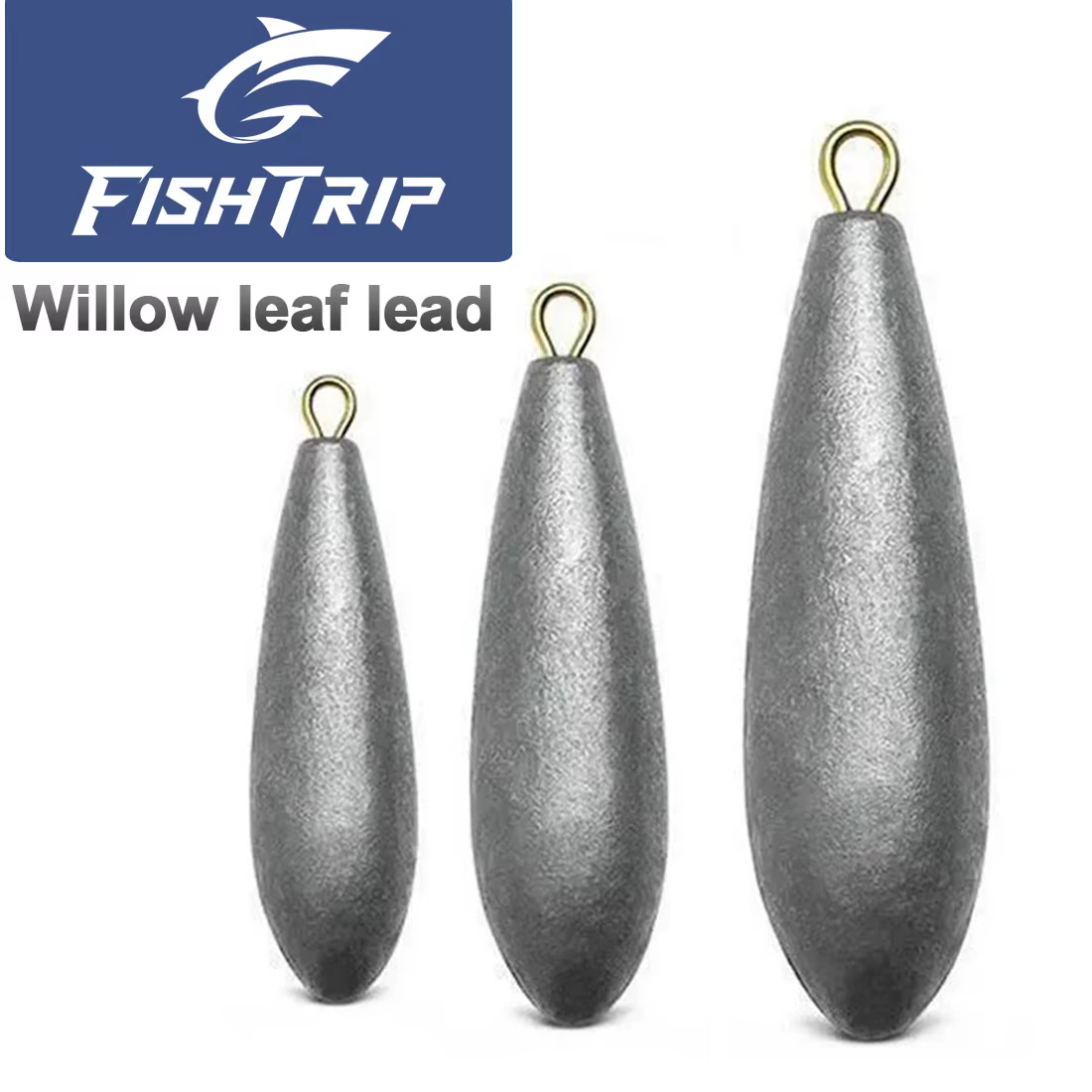 Plomos de pesca FishTrip Willow Leaf – Tipo hoja para agua dulce y salada - imagen 2