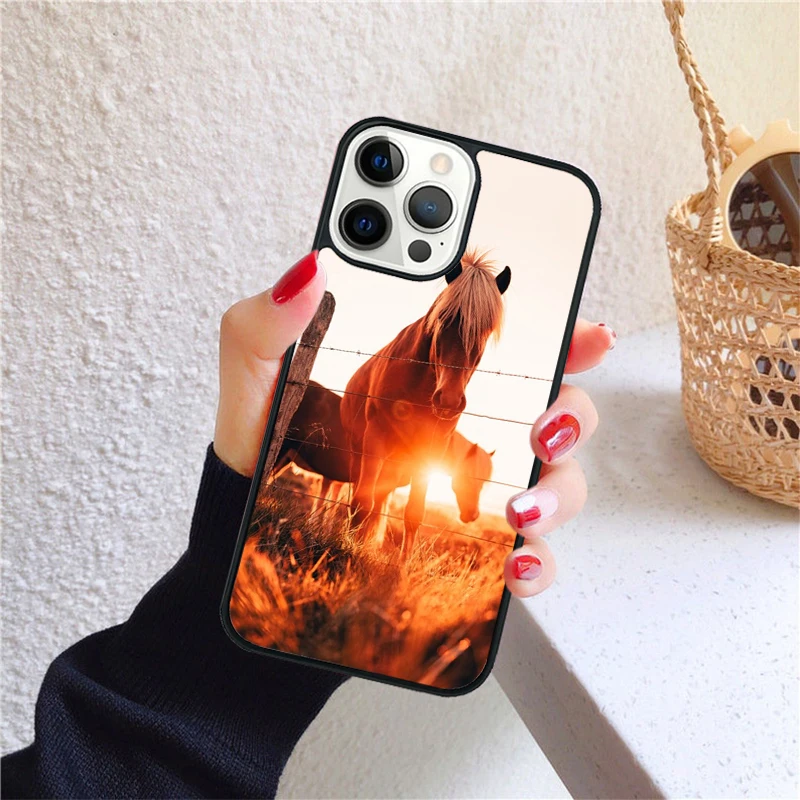 Funda con diseño latido corazón caballo/pony para iPhone