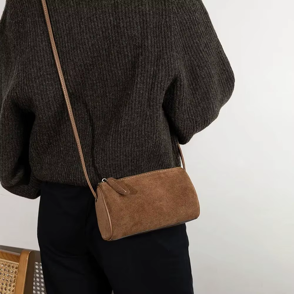 Bolso Bandolera de Gamuza para Mujer – Estilo Vintage y Gran Capacidad