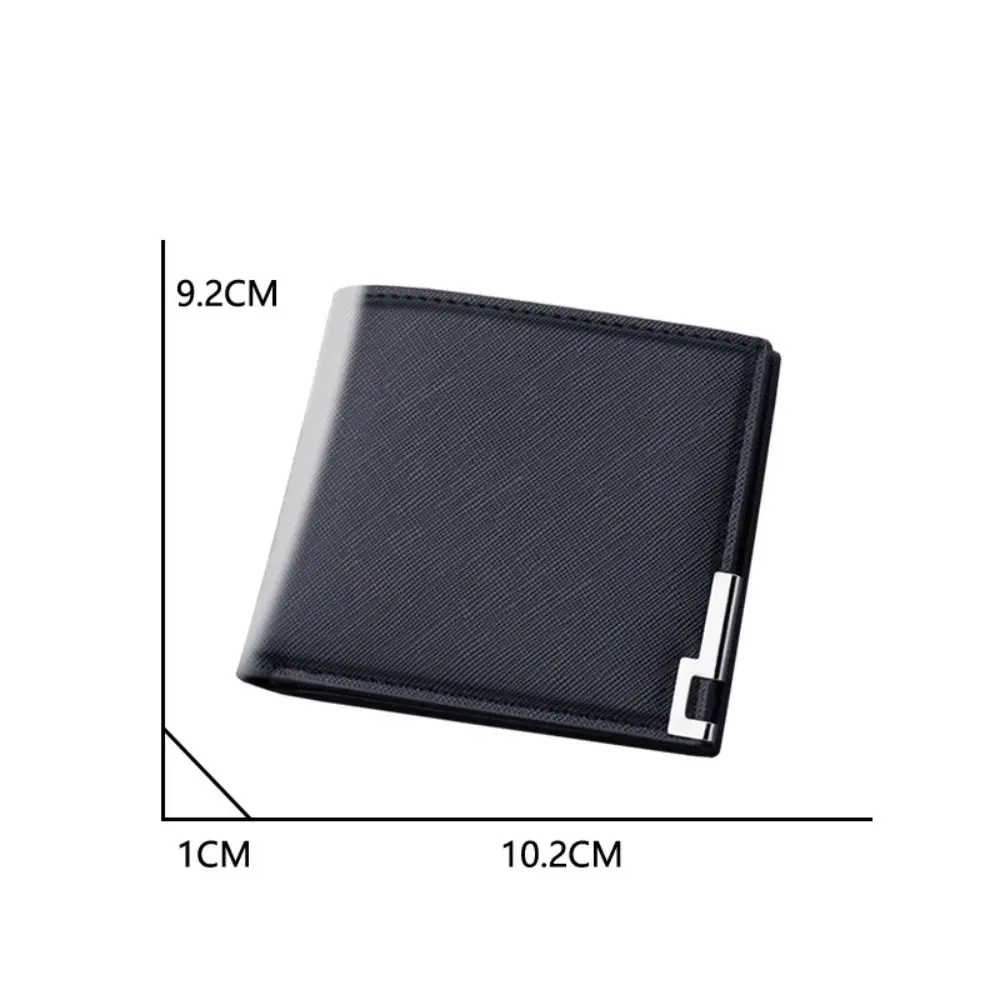 Cartera de cuero PU dos pliegues con múltiples bolsillos blanco/negro - imagen 4