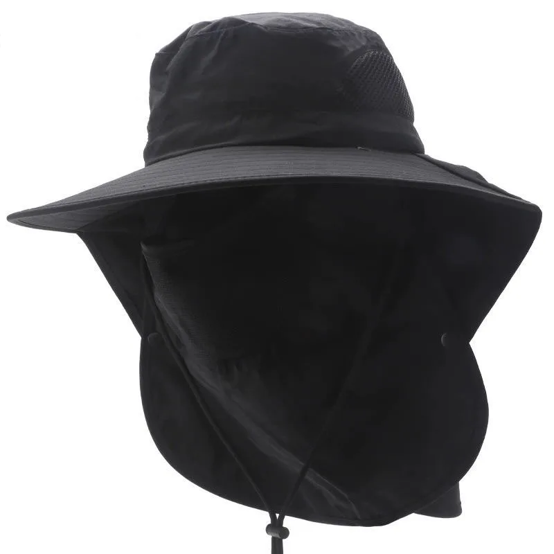 Sombrero de pescador plegado y en uso