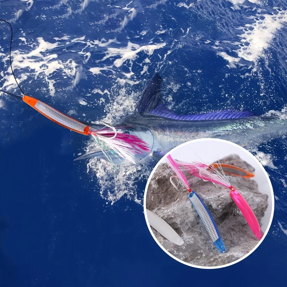 JOOYOO Anzuelo trolling para caballa – 8cm cebo artificial - imagen 2