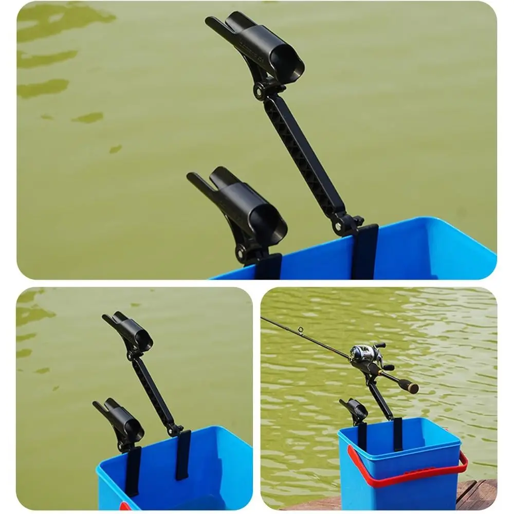Soporte de caña con clip ajustable para pesca en hielo, plegable - imagen 4
