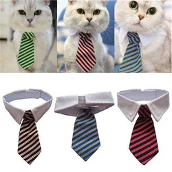 Collar ajustable para perro y gato con pajarita a rayas – Navidad