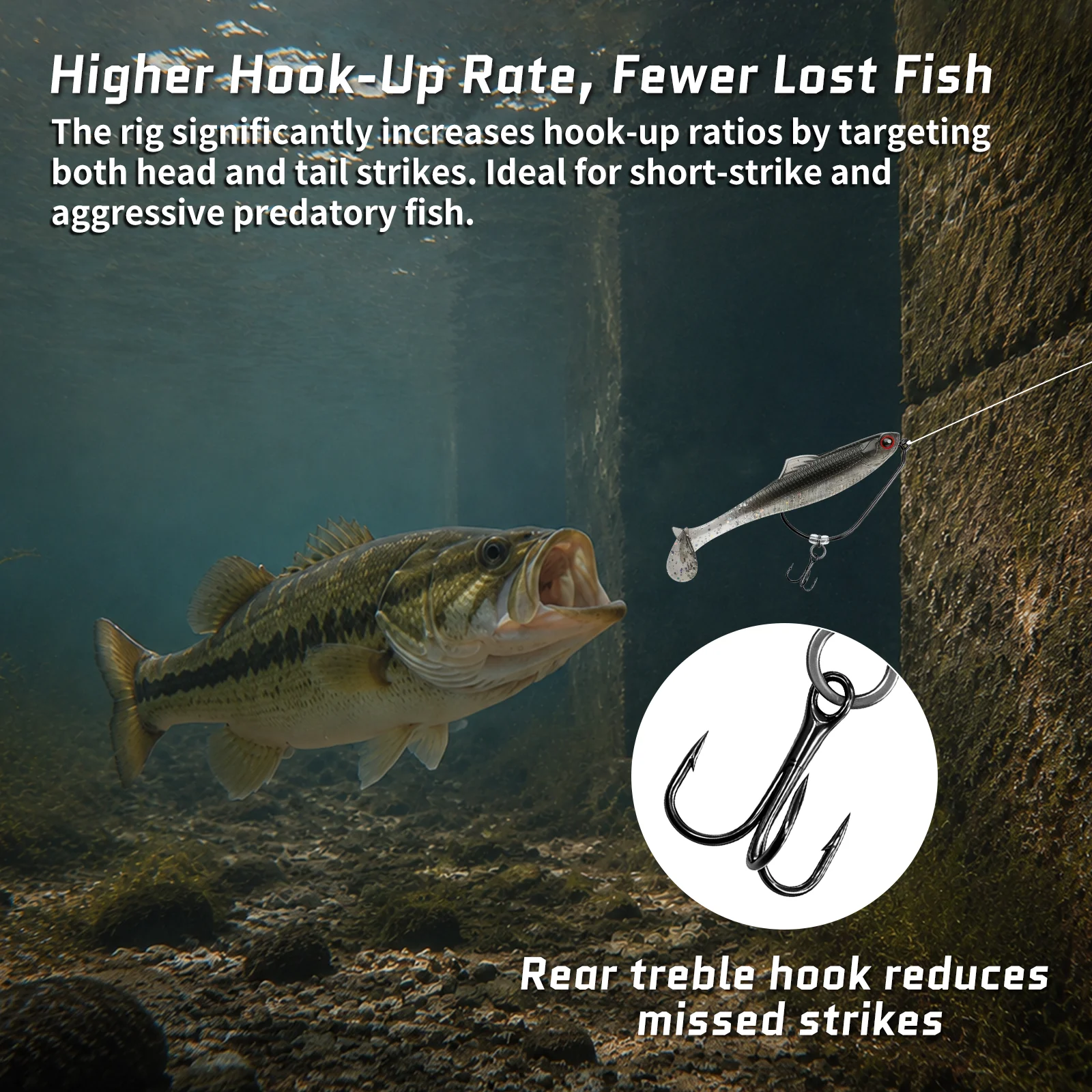 9KM Anzuelo triple Stinger para swimbait anti-enredos vinilo - imagen 4