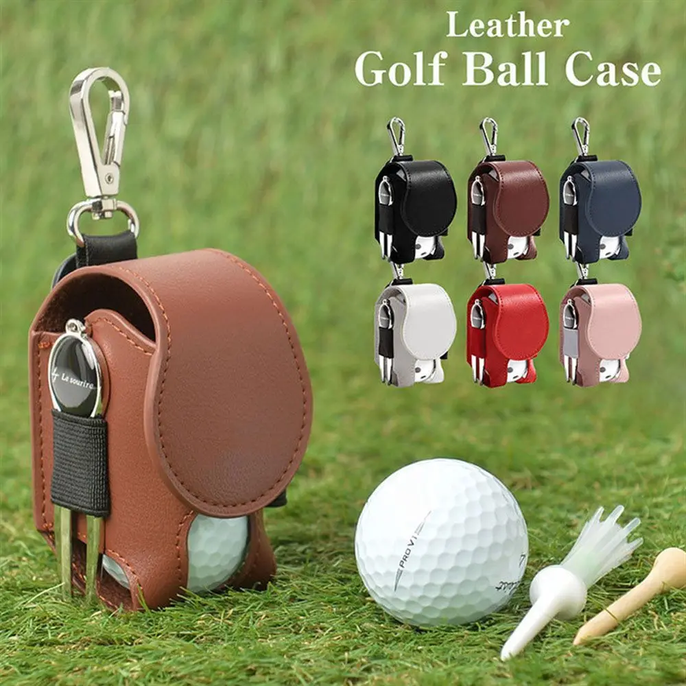Mini bolsillo de cuero PERNEAKY para almacenar pelotas de golf