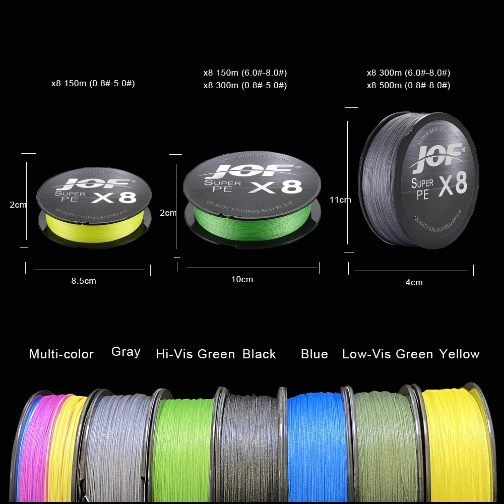 Línea PE trenzada JOF X8 mejorada, súper resistente, multifilamento - imagen 5