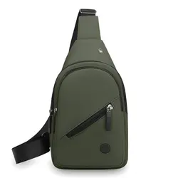 Bolso de pecho impermeable multibolsillo Oxford con auriculares