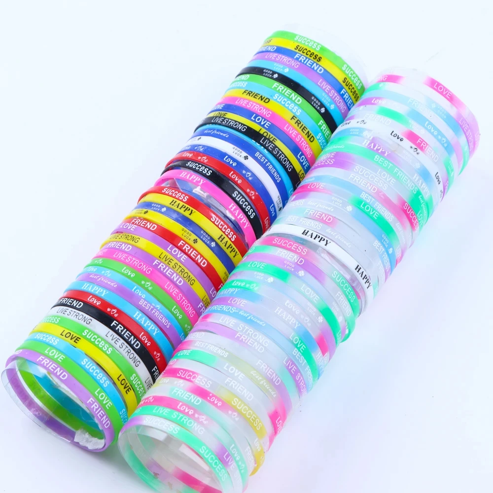 Pulsera silicona luminosa caramelo con letras motivacionales - imagen 5