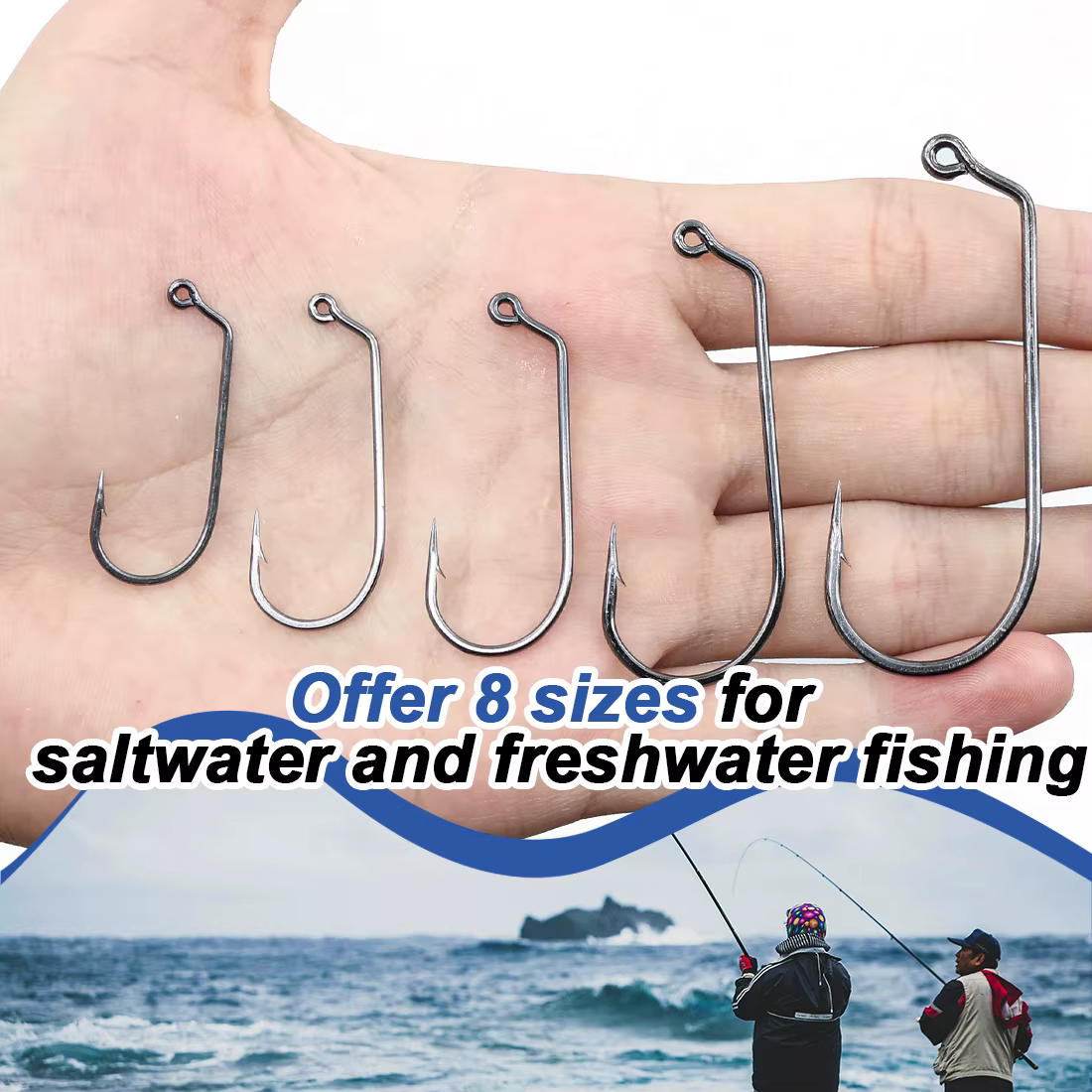 Anzuelo Jig Head 60° vástago largo Aberdeen para pesca salada - imagen 4