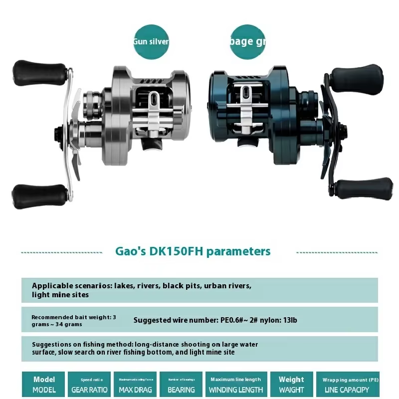 GAOTU DK150 FH carrete de pesca totalmente metálico CNC largo alcance - imagen 3