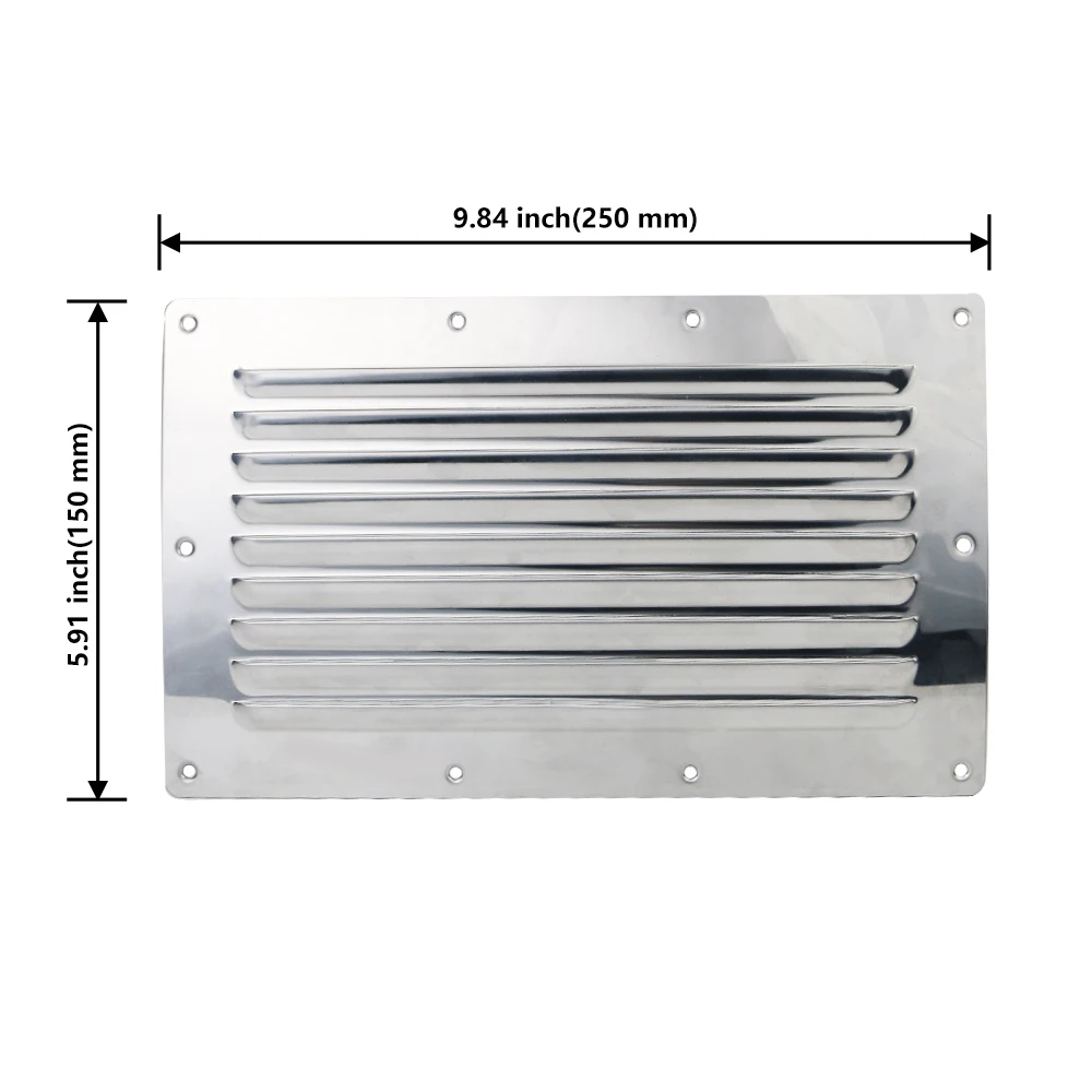Cubierta ventilación barco acero inoxidable – 9 orificios 250×150mm - imagen 5