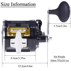 FREE FISHER TR12000 Carrete trolling y casting marino derecha
